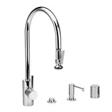 Waterstone - Waterstone Contemporary Extended Reach PLP Pulldown Faucet - Lever Sprayer - 4pc. Suite - Classic Bronze