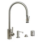 Waterstone - Waterstone Contemporary Extended Reach PLP Pulldown Faucet - Lever Sprayer - 4pc. Suite - Unlacquered Polished Brass