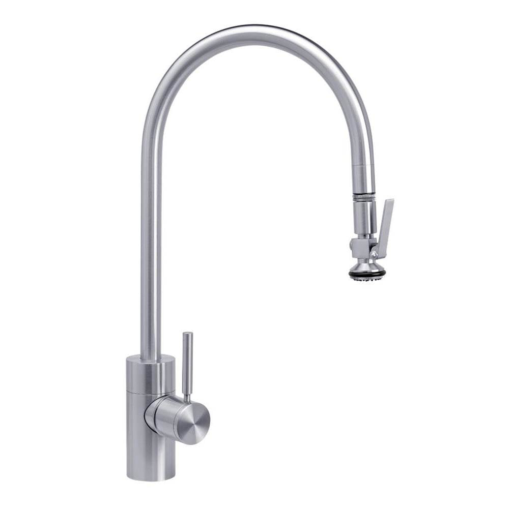 Waterstone - Waterstone Contemporary Extended Reach PLP Pulldown Faucet - Lever Sprayer - Satin Chrome