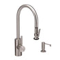 Waterstone - Waterstone Contemporary PLP Pulldown Faucet - Lever Sprayer - 2pc. Suite - Unlacquered Polished Brass