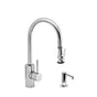 Waterstone - Waterstone Contemporary PLP Pulldown Faucet - Lever Sprayer - 2pc. Suite - Unlacquered Polished Brass