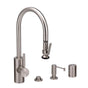 Waterstone - Waterstone Contemporary PLP Pulldown Faucet - Lever Sprayer - 4pc. Suite - Unlacquered Polished Brass