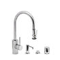 Waterstone - Waterstone Contemporary PLP Pulldown Faucet - Lever Sprayer - 4pc. Suite - Unlacquered Polished Brass