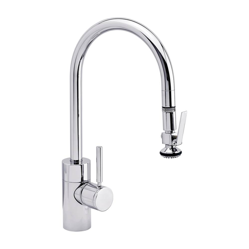Waterstone - Waterstone Contemporary PLP Pulldown Faucet - Lever Sprayer - Chrome