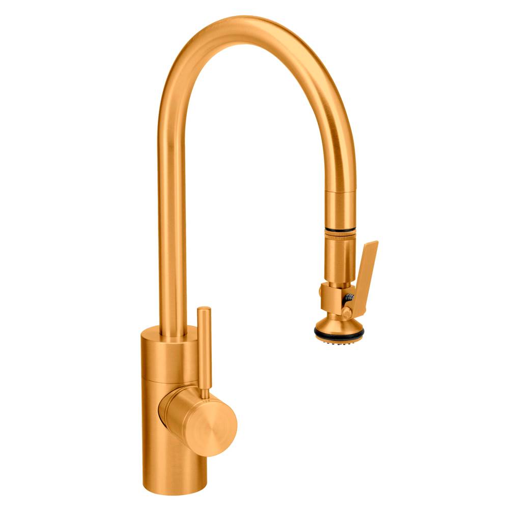 Waterstone - Waterstone Contemporary PLP Pulldown Faucet - Lever Sprayer - Classic Bronze