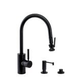 Waterstone - Waterstone Contemporary PLP Pulldown Faucet - Lever Sprayer - 3pc. Suite - Matte White