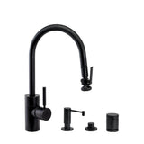 Waterstone - Waterstone Contemporary PLP Pulldown Faucet - Lever Sprayer - 4pc. Suite - Matte White