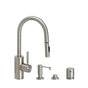 Waterstone - Waterstone Contemporary Prep Size PLP Pulldown Faucet - Toggle Sprayer - 4pc. Suite - Unlacquered Polished Brass