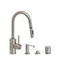 Waterstone - Waterstone Contemporary Prep Size PLP Pulldown Faucet - Toggle Sprayer - 4pc. Suite - Unlacquered Polished Brass