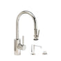 Waterstone - Waterstone Contemporary Prep Size PLP Pulldown Faucet - Lever Sprayer - 3pc. Suite - Unlacquered Polished Brass