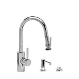 Waterstone - Waterstone Contemporary Prep Size PLP Pulldown Faucet - Lever Sprayer - 3pc. Suite - Matte White
