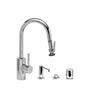 Waterstone - Waterstone Contemporary Prep Size PLP Pulldown Faucet - Lever Sprayer - 4pc. Suite - Unlacquered Polished Brass