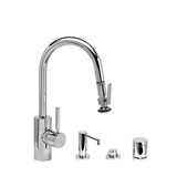 Waterstone - Waterstone Contemporary Prep Size PLP Pulldown Faucet - Lever Sprayer - 4pc. Suite - Matte White