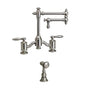 Waterstone - Waterstone Towson Bridge Faucet - 12'' Articulated Spout w/ Side Spray - Tuscan Brass