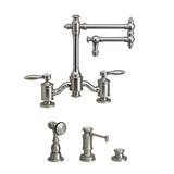 Waterstone - Waterstone Towson Bridge Faucet - 12'' Articulated Spout - Lever Handles - 3pc. Suite - Matte White
