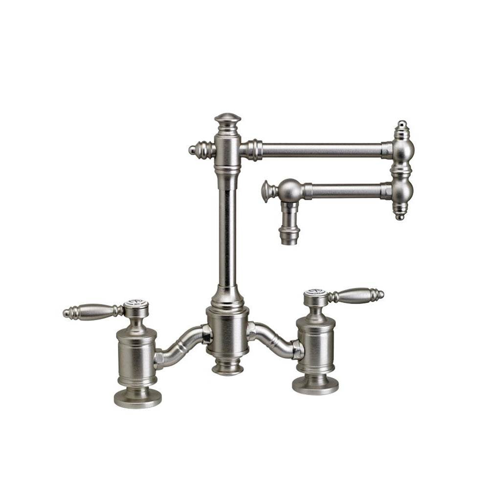 Waterstone - Waterstone Towson Bridge Faucet - 18'' Articulated Spout - Lever Handles - Tuscan Brass