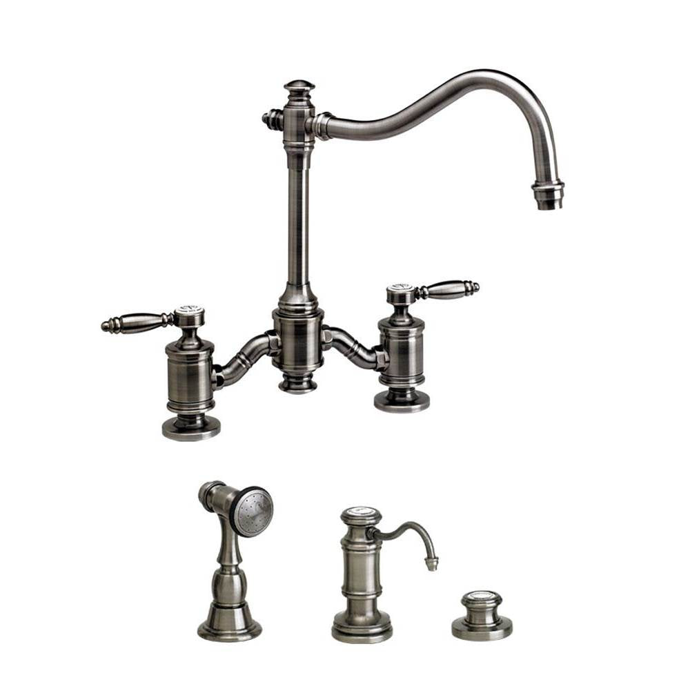 Waterstone - Waterstone Annapolis Bridge Faucet - Lever Handles - 3pc. Suite - Matte White