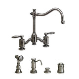 Waterstone - Waterstone Annapolis Bridge Faucet - Lever Handles - 4pc. Suite - Unlacquered Polished Brass