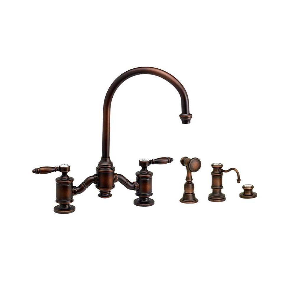 Waterstone - Waterstone Hampton Bridge Faucet - Lever Handles - 3pc. Suite - Matte White