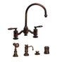 Waterstone - Waterstone Hampton Bridge Faucet - Lever Handles - 4pc. Suite - Unlacquered Polished Brass