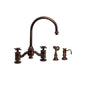 Waterstone - Waterstone Hampton Bridge Faucet - Cross Handles - 2pc. Suite - Unlacquered Polished Brass
