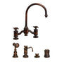 Waterstone - Waterstone Hampton Bridge Faucet - Cross Handles - 4pc. Suite - Unlacquered Polished Brass