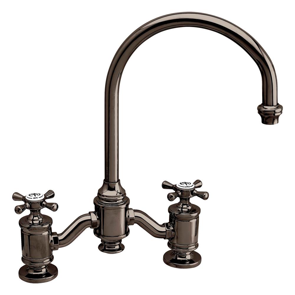 Waterstone - Waterstone Hampton Bridge Faucet - Cross Handles - Black Nickel