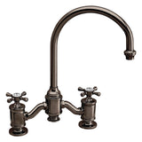 Waterstone - Waterstone Hampton Bridge Faucet - Cross Handles - Black Nickel