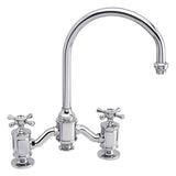 Waterstone - Waterstone Hampton Bridge Faucet - Cross Handles - Unlacquered Polished Brass