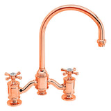Waterstone - Waterstone Hampton Bridge Faucet - Cross Handles - Polished Copper
