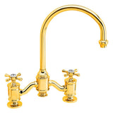 Waterstone - Waterstone Hampton Bridge Faucet - Cross Handles - Polished Gold