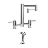 Waterstone - Waterstone Hunley Bridge Faucet - 12'' Articulated Spout - 2pc. Suite - Classic Bronze