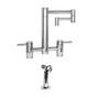 Waterstone - Waterstone Hunley Bridge Faucet - 12'' Articulated Spout w/ Side Spray - Unlacquered Polished Brass