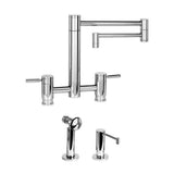 Waterstone - Waterstone Hunley Bridge Faucet - 18'' Articulated Spout - 2pc. Suite - Matte White
