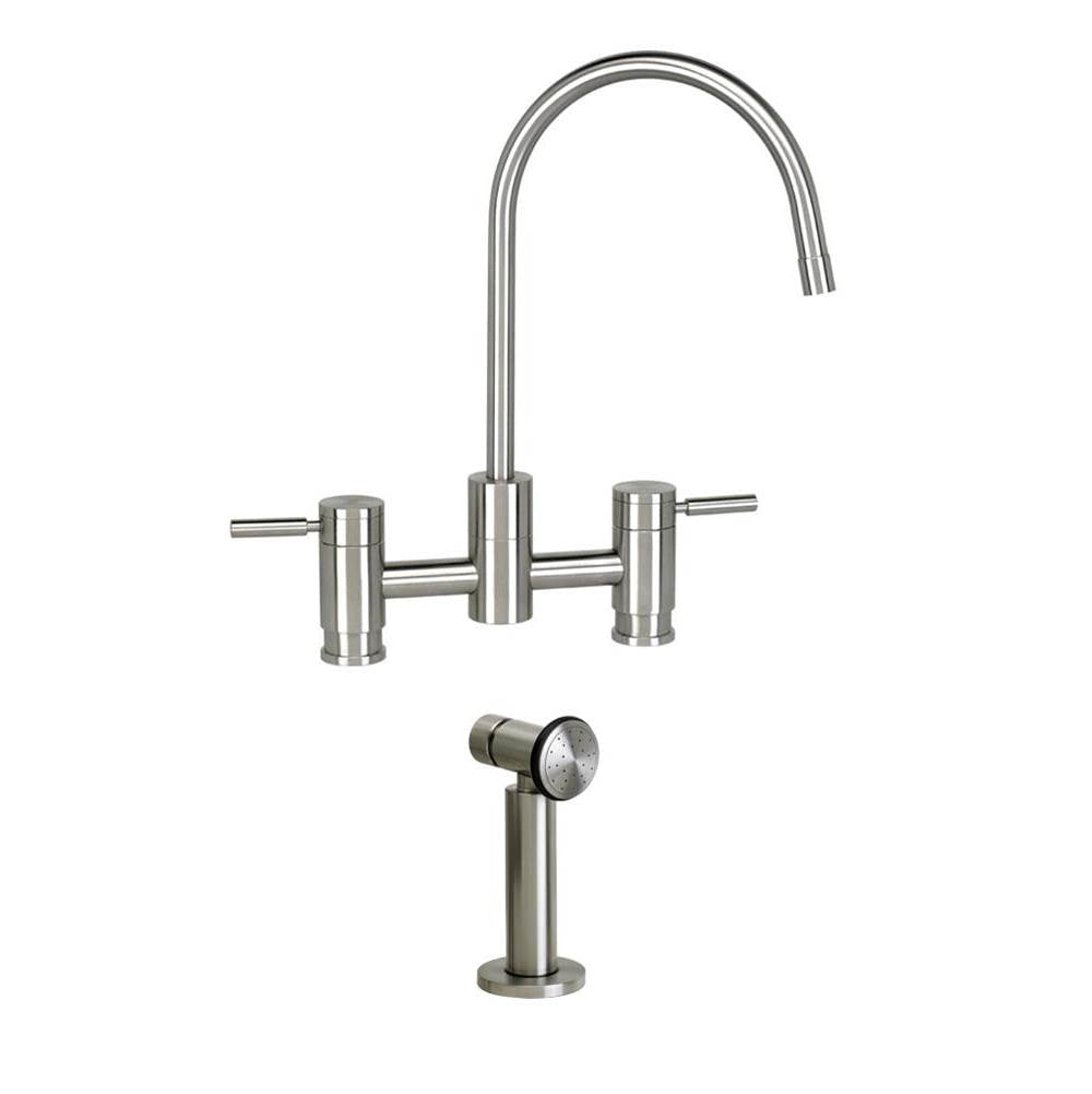 Waterstone - Waterstone Parche Bridge Faucet w/ Side Spray - Matte White