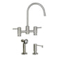 Waterstone - Waterstone Parche Bridge Faucet - 2pc. Suite - Unlacquered Polished Brass