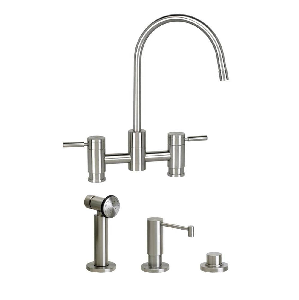 Waterstone - Waterstone Parche Bridge Faucet - 3pc. Suite - Matte White