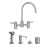 Waterstone - Waterstone Parche Bridge Faucet - 4pc. Suite - Matte White