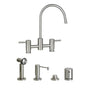 Waterstone - Waterstone Parche Bridge Faucet - 4pc. Suite - Unlacquered Polished Brass
