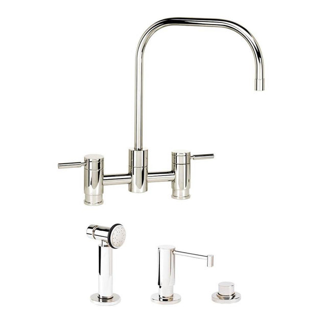 Waterstone - Waterstone Fulton Bridge Faucet - 3pc. Suite - Unlacquered Polished Brass