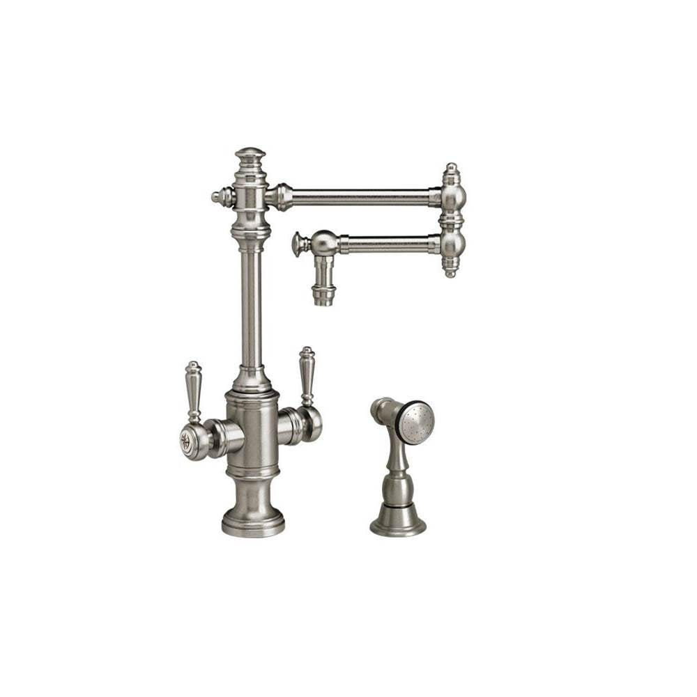 Waterstone - Waterstone Towson Two Handle Kitchen Faucet - 12'' Articulated Spout - 4pc. Suite - Classic Bronze