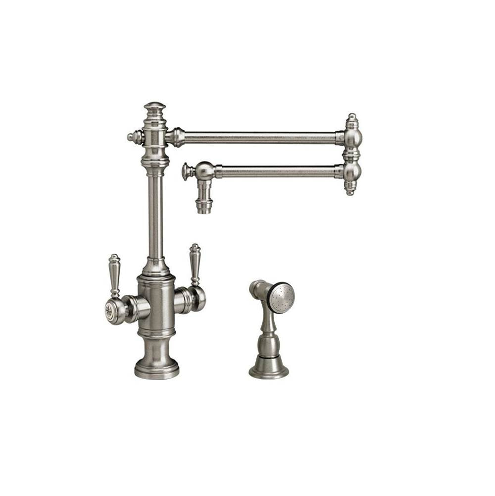 Waterstone - Waterstone Towson Two Handle Kitchen Faucet - 18'' Spout w/ Side Spray - Matte White