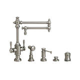 Waterstone - Waterstone Towson Two Handle Kitchen Faucet - 18'' Spout - 4pc. Suite - Matte White