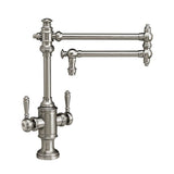 Waterstone - Waterstone Towson Two Handle Kitchen Faucet - 18'' Articulated Spout - Unlacquered Polished Brass