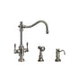 Waterstone - Waterstone Annapolis Two Handle Kitchen Faucet - 2pc. Suite - Unlacquered Polished Brass