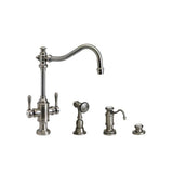Waterstone - Waterstone Annapolis Two Handle Kitchen Faucet - 3pc. Suite - Matte White