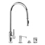 Waterstone - Waterstone Industrial Extended Reach PLP Pulldown Faucet - Toggle Sprayer - 4pc. Suite - Unlacquered Polished Brass