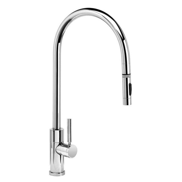 Waterstone - Waterstone Modern Extended Reach PLP Pulldown Faucet - Toggle Sprayer - Unlacquered Polished Brass