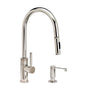 Waterstone - Waterstone Industrial PLP Pulldown Faucet - Toggle Sprayer - Angled Spout - 2pc. Suite - Unlacquered Polished Brass