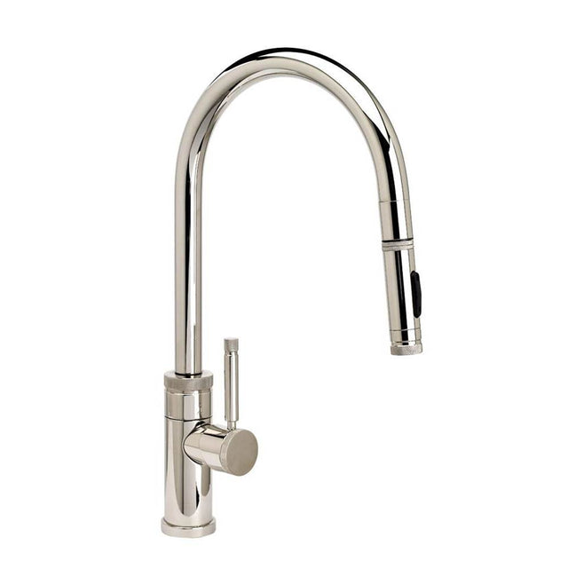 Waterstone - Waterstone Industrial PLP Pulldown Faucet - Toggle Sprayer - Angled Spout - Unlacquered Polished Brass